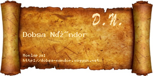 Dobsa Nándor névjegykártya