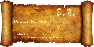 Dobsa Nándor névjegykártya